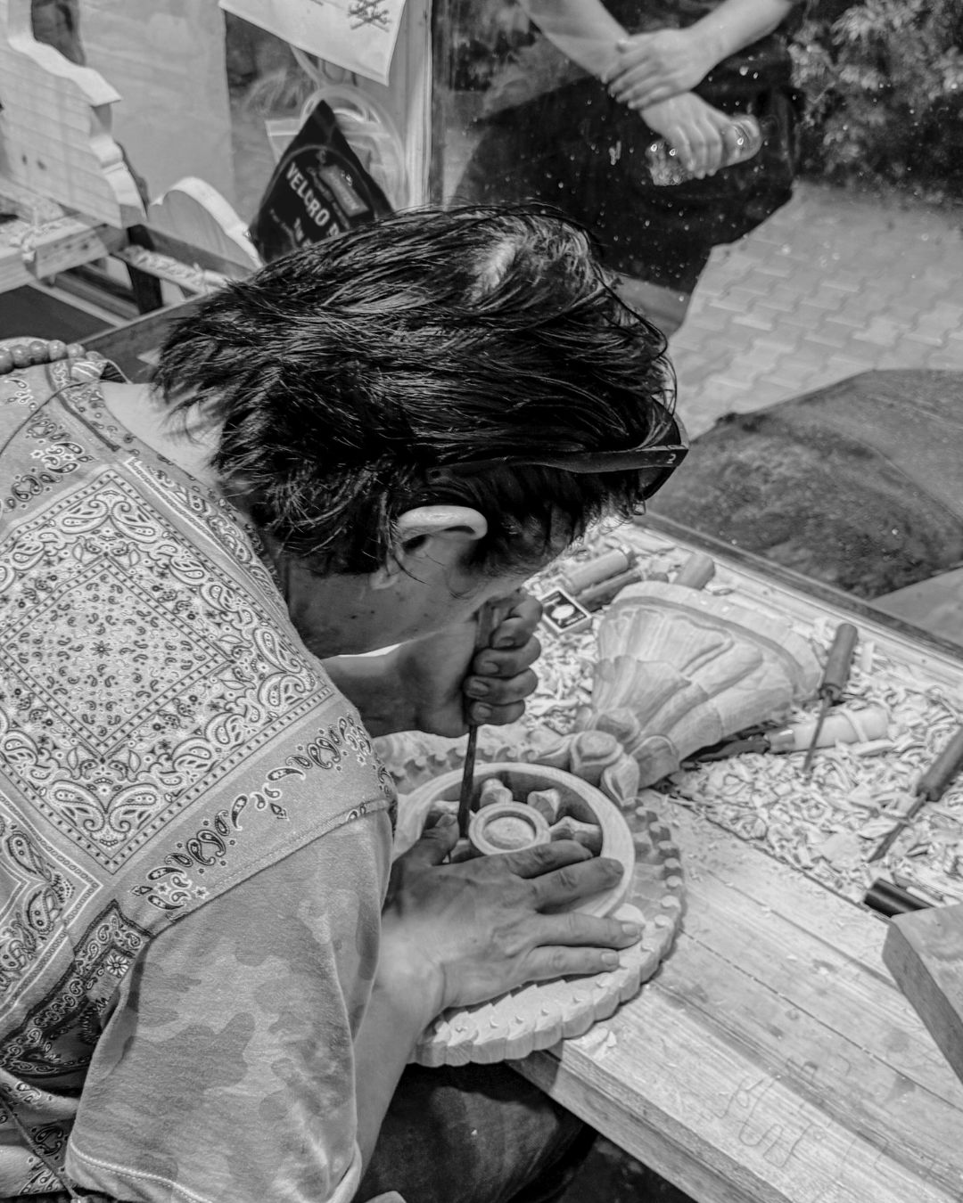 Close up of carving detail